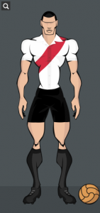 Camisa tradicional do River Plate - Branca com a faixa diagonal vermelha