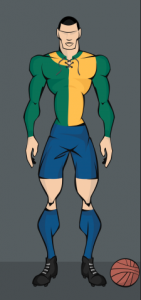 Ilustração do 1º uniforme do Manchester no FUTBOX.com