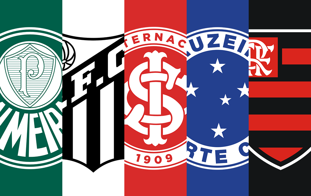 Palmeiras, Santos, Inter, Cruzeiro e Flamengo (Ilustrações Futbox)
