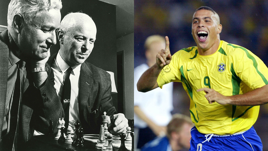 Arpad Emrick Elo (esquerda) e Ronaldo. Dois gênios de suas épocas. Foto: divulgação