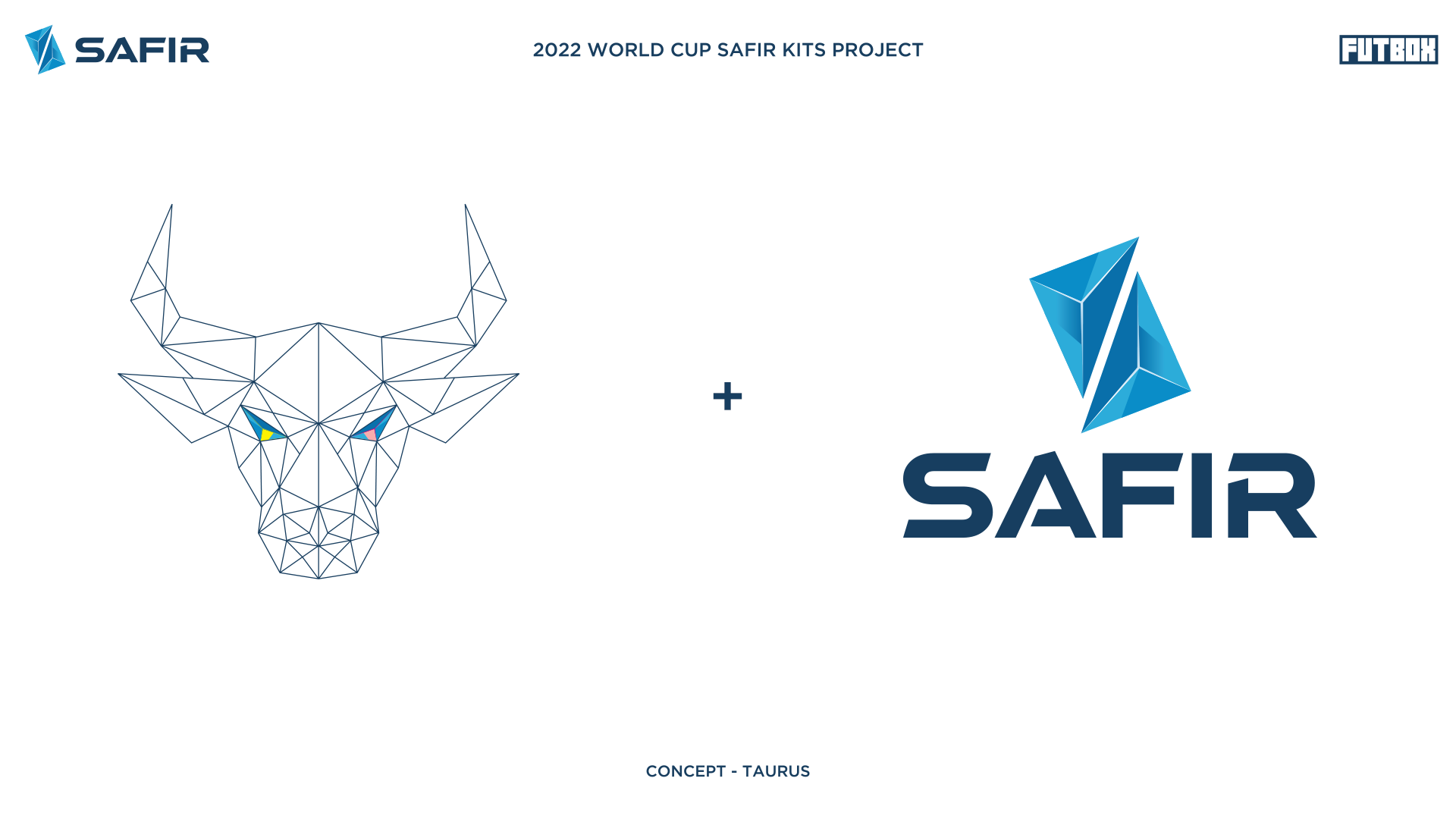 Fusion between the bull design, which was illustrated from the Safir logo, formed by crystals