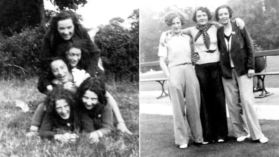 As imagens eram de propriedade de Lizzy Ashcroft (esquerda, superior) e mostram a estrela francesa Carmen Pomies (direita, centro) entre outras