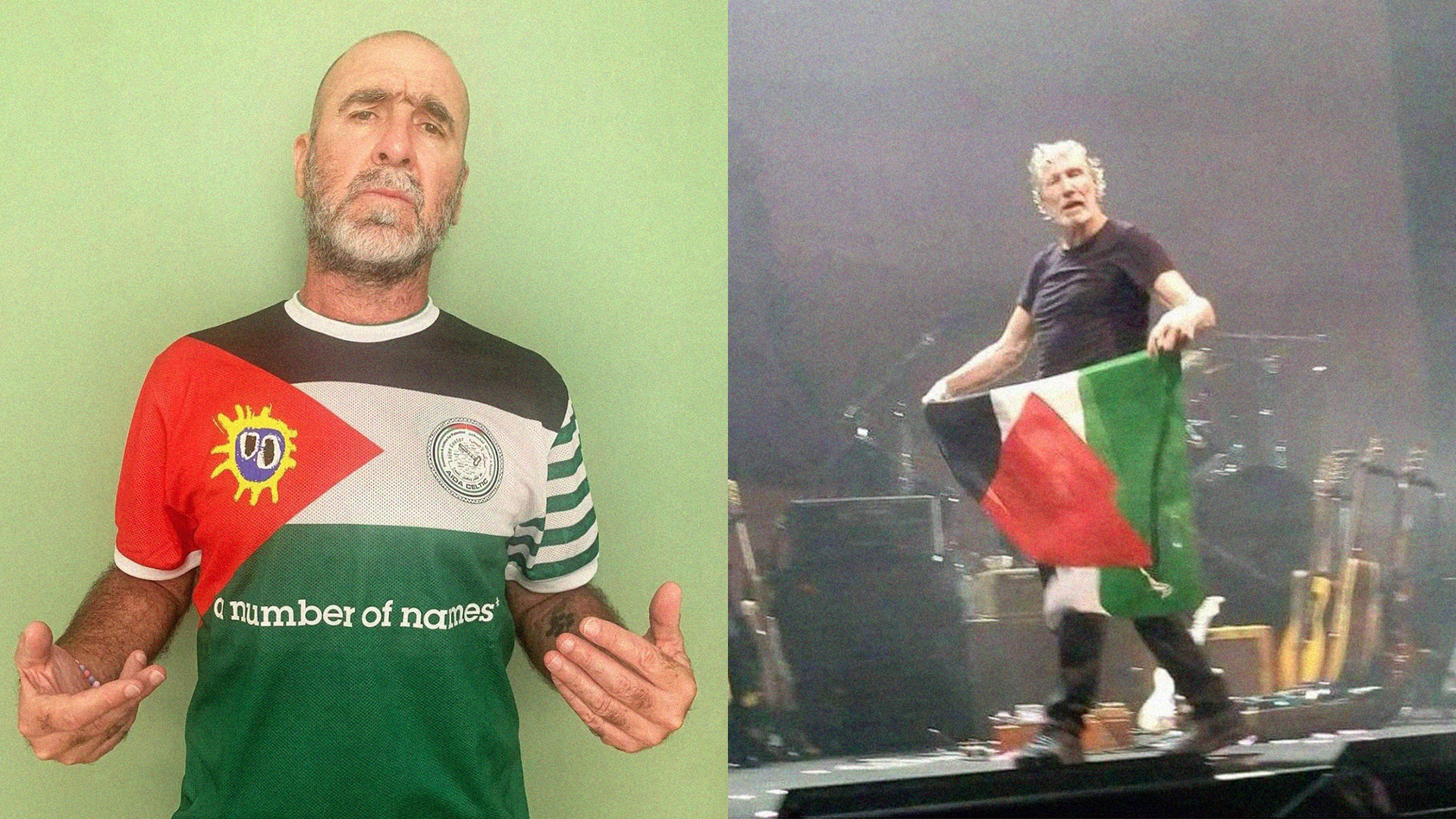 Cantona e Roger Waters em defesa da Palestina