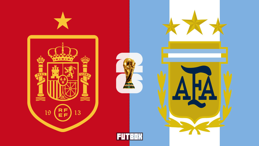 Escudos de Espanha e Argentina. Ilustrações: acervo Futbox