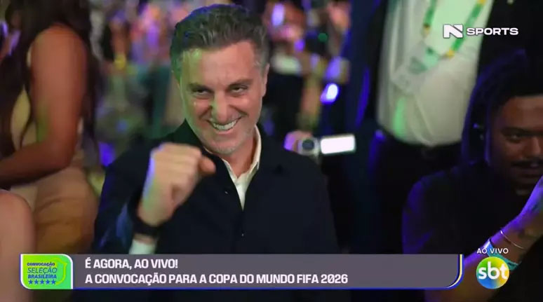 Luciano Huck no evento da convocação brasileira para a Copa de 2026